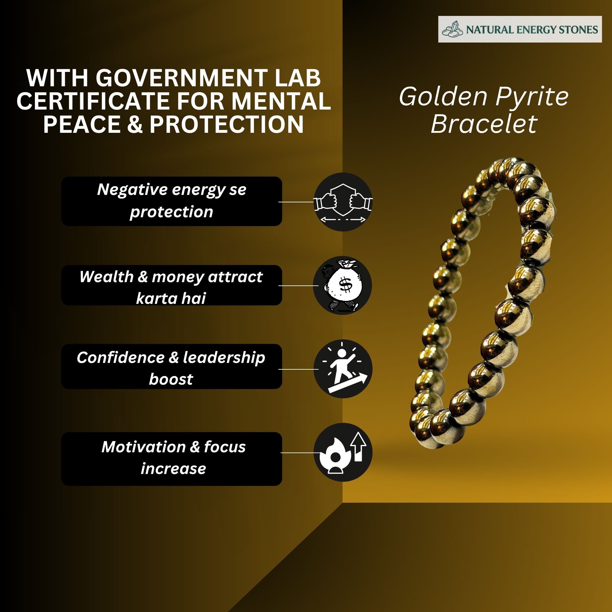 Authentic Golden Pyrite Wealth Bracelet by naturalenergystones - Image 6