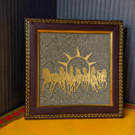 7 Horses on Raw Pyrite Frame - Image 2