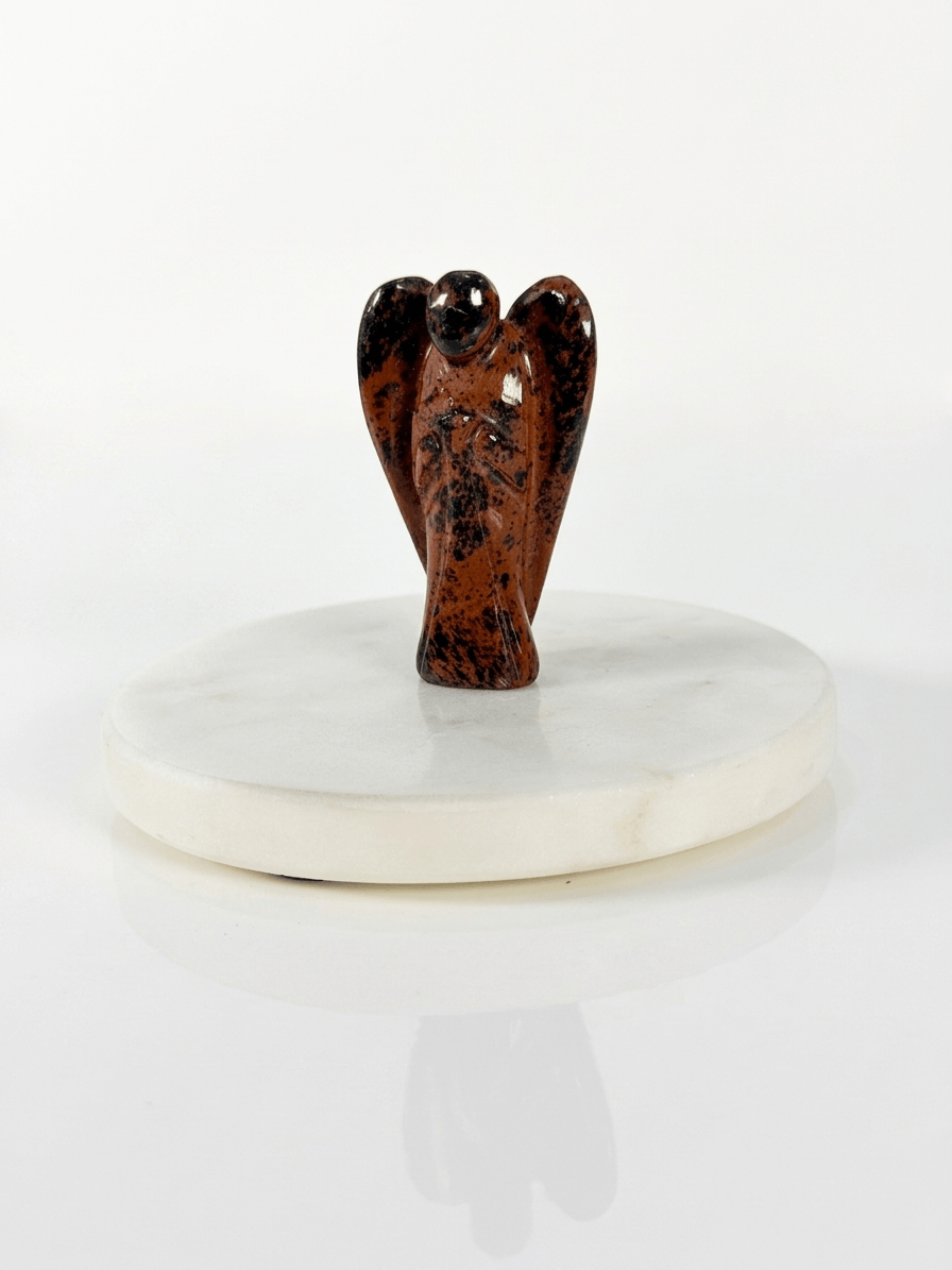 buy mahogany stone angel for protection & grounding | natural energy stones
