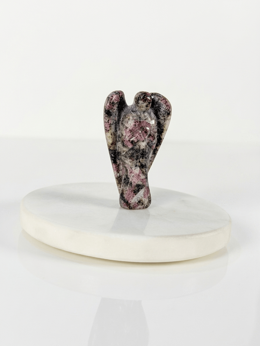 buy lepidolite stone angel for calmness & emotional healing | natural energy stones