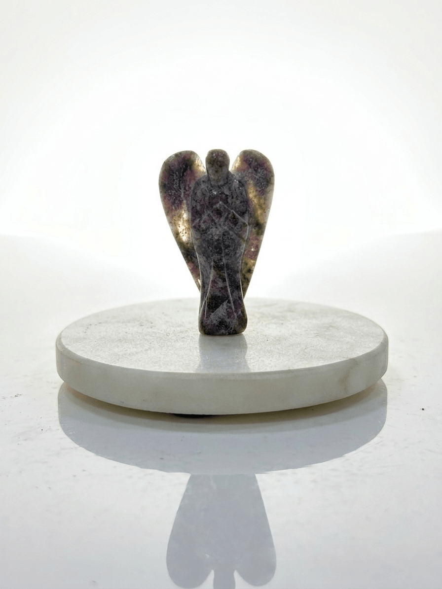 buy lepidolite stone angel for calmness & emotional healing | natural energy stones
