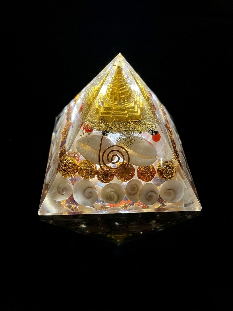 Golden Lakshmi Money Magnet Pyramid for Wealth & Vastu