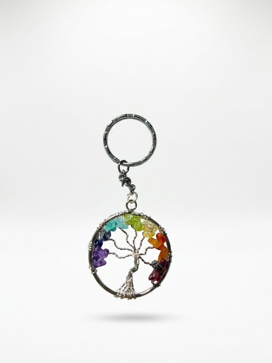 7 Chakra Stones Keychain for Energy Balance & Healing