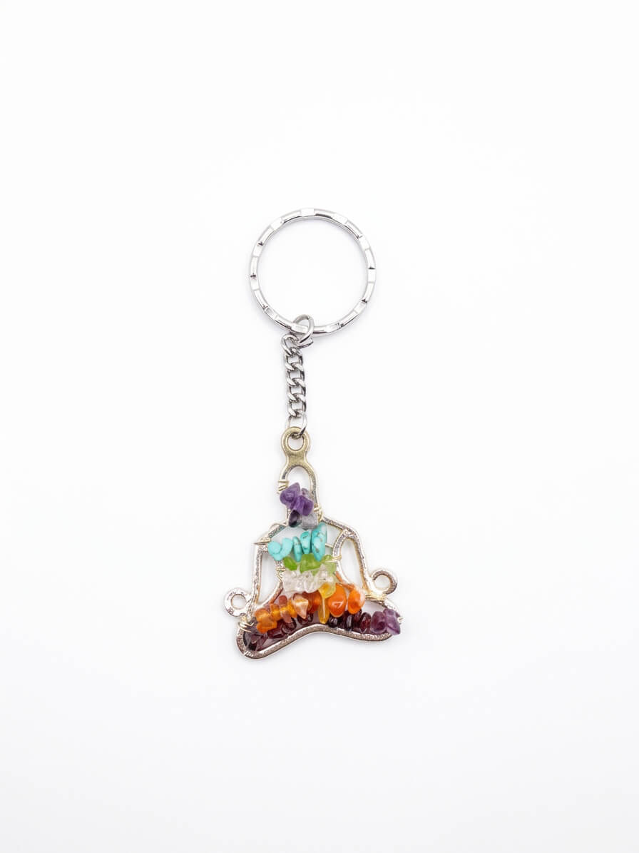7 Chakra Stones Keychain for Energy Balance & Healing