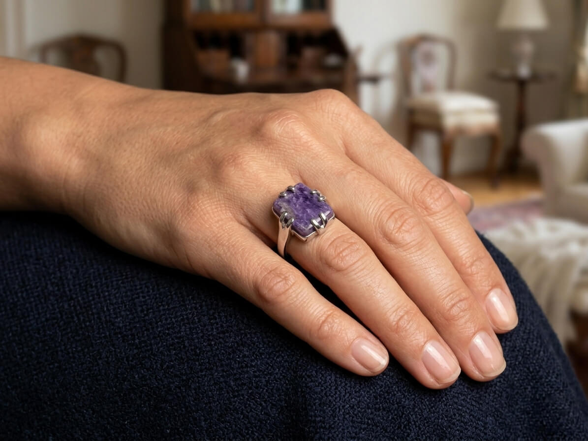 Amethyst Ring for Calmness, Protection & Spiritual Healing