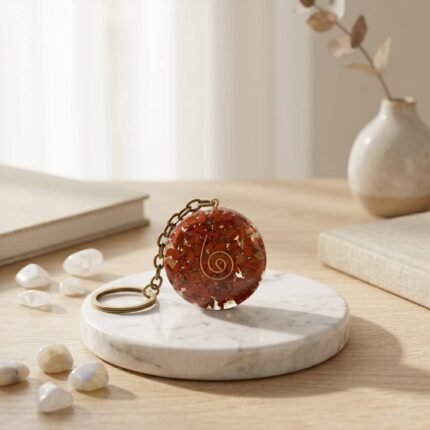 Red Jasper Keychain for Strength, Protection & Positive Energy
