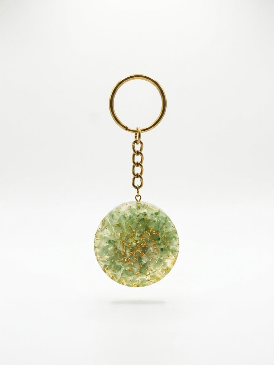 Green Aventurine Keychain for Luck & Positive Energy