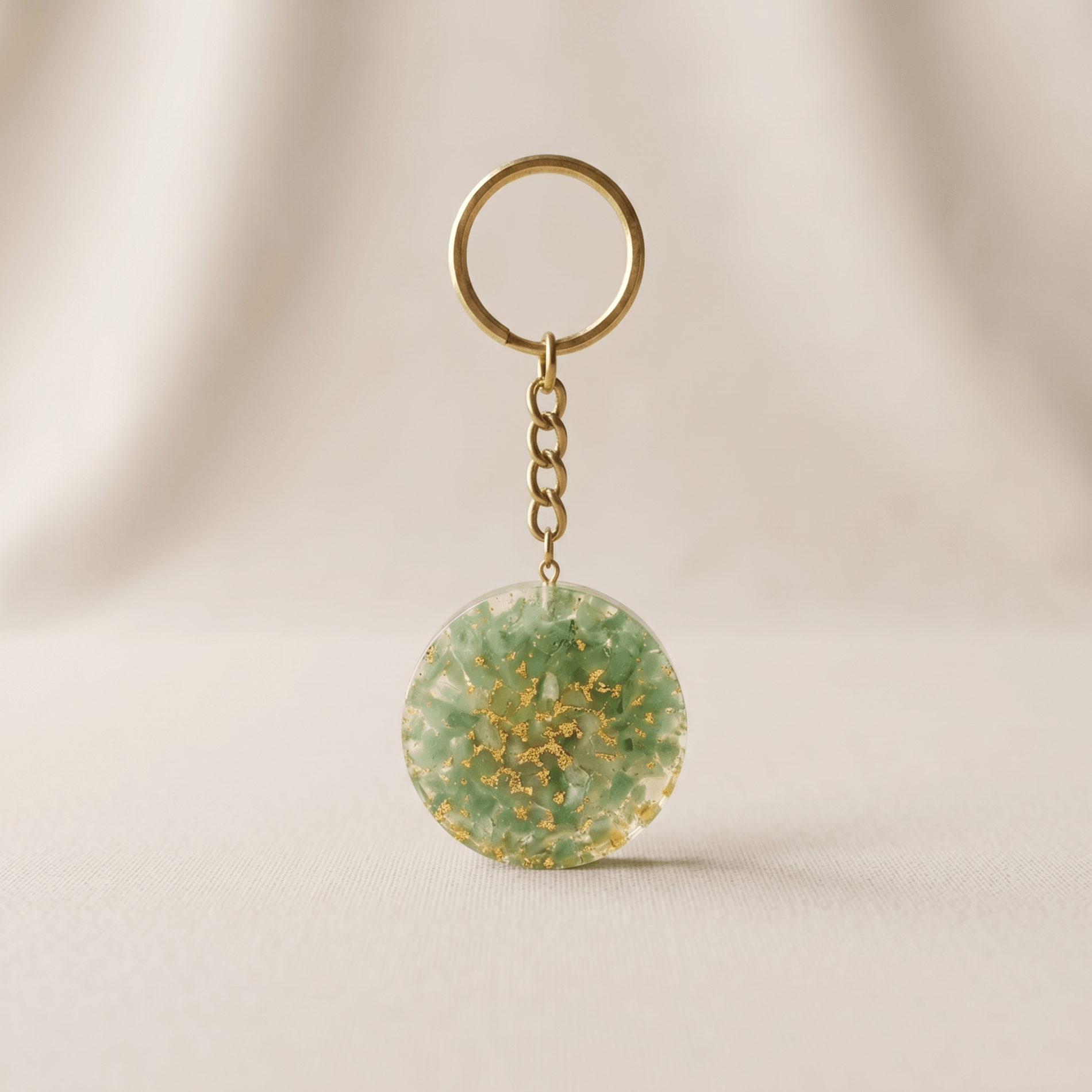 Green Aventurine Keychain for Luck & Positive Energy