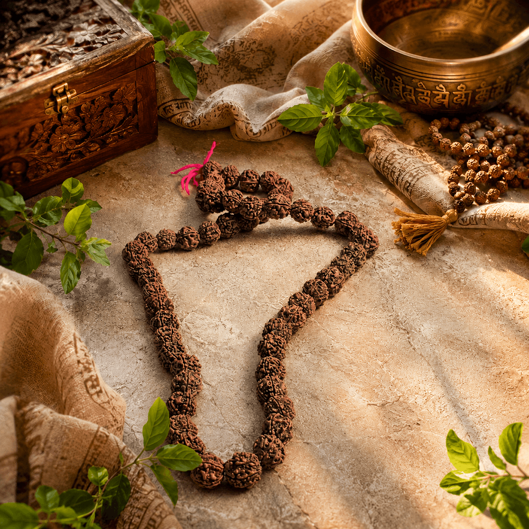 5 Mukhi Rudraksha Mala 51 Beads | Natural Energy Stones