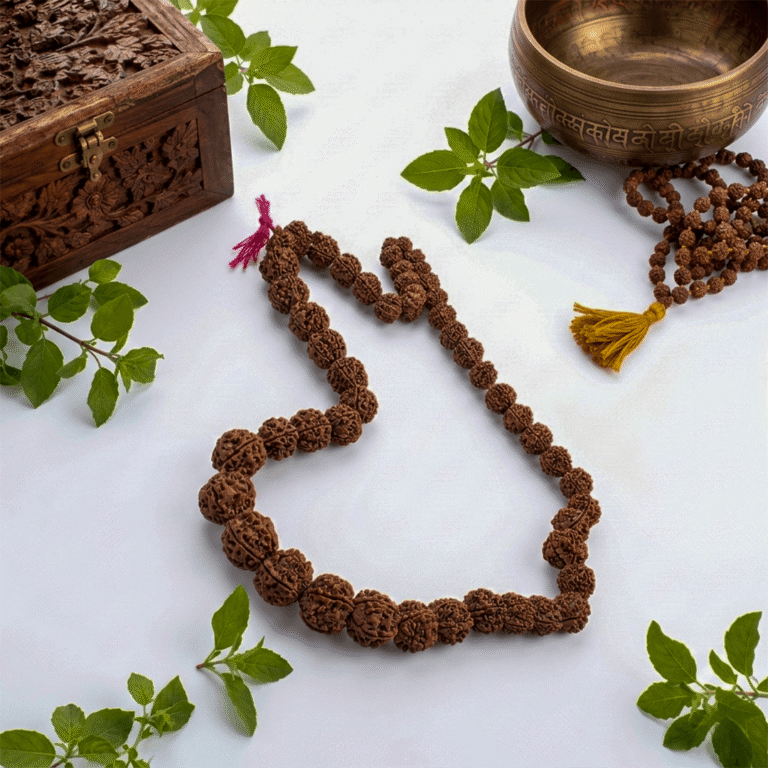 5 Mukhi Rudraksha Mala 51 Beads | Natural Energy Stones