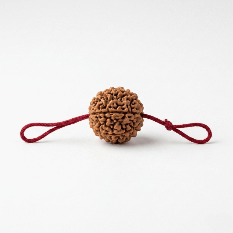 Original natural 5 Mukhi Rudraksha bead with five distinct faces for meditation, spiritual growth, peace, and positive energy