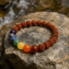 5 mukhi Rudraksha with 7 chakra stones on a strong background (1)