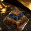 7 Chakra Orgonite Pyramid for Chakra Healing, Meditation & Positive Energy