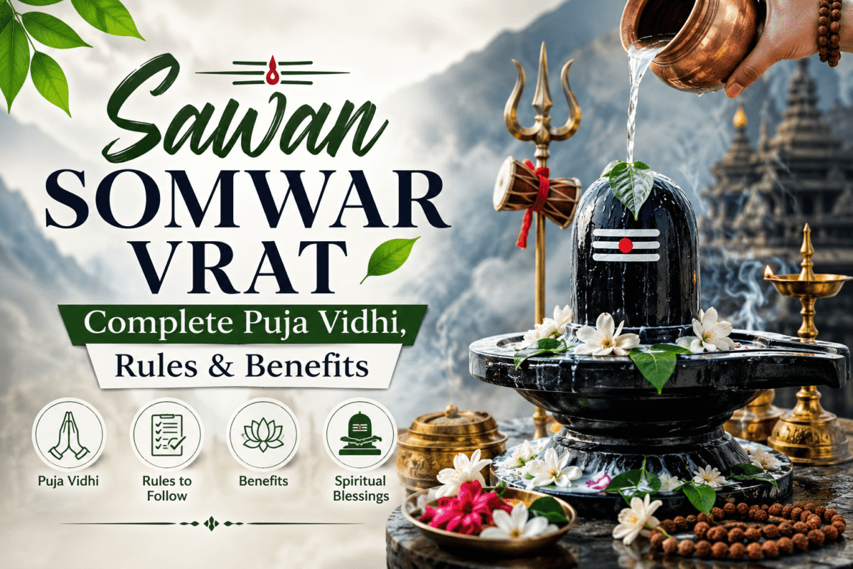 Sawan Somwar Vrat: Complete Puja Vidhi, Rules & Benefits (सावन सोमवार व्रत: संपूर्ण पूजा विधि, नियम और लाभ)