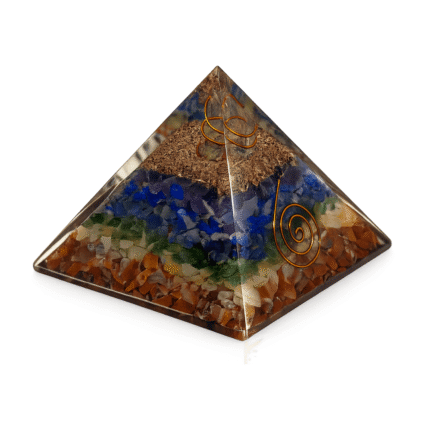 7 Chakra Orgonite Pyramid for Chakra Healing, Meditation & Positive Energy