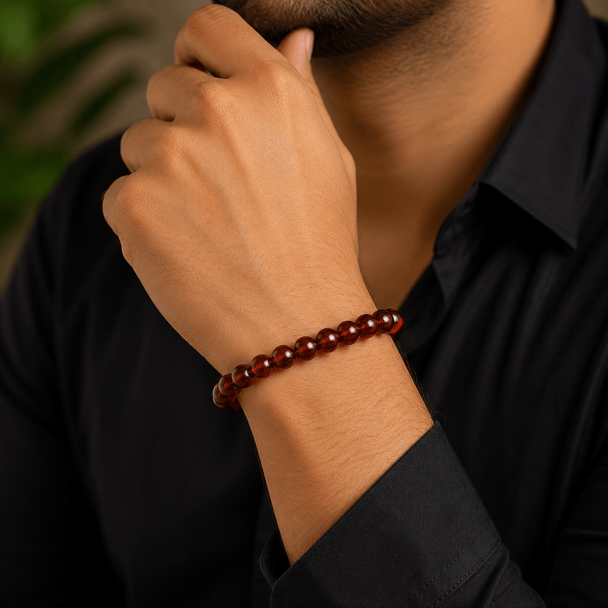 Natural Gomed Bracelet (Hessonite Garnet) | Certified Gemstone Bracelet for Rahu - Image 3