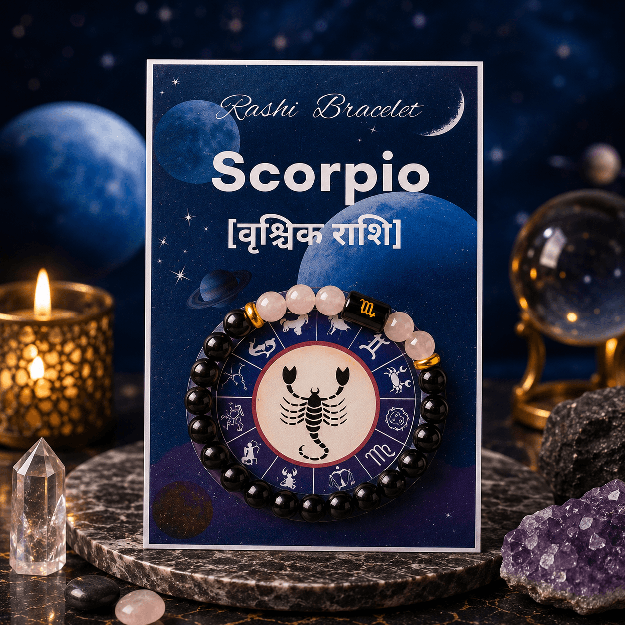 Scorpio Zodiac Sign Bracelet (Vrishchik Rashi) | Lucky Crystal Bracelet for Protection, Strength, Transformation & Positive Energy Scorpio Zodiac Sign Bracelet (Vrishchik Rashi) | Lucky Crystal Bracelet for Protection, Strength, Transformation & Positive Energy