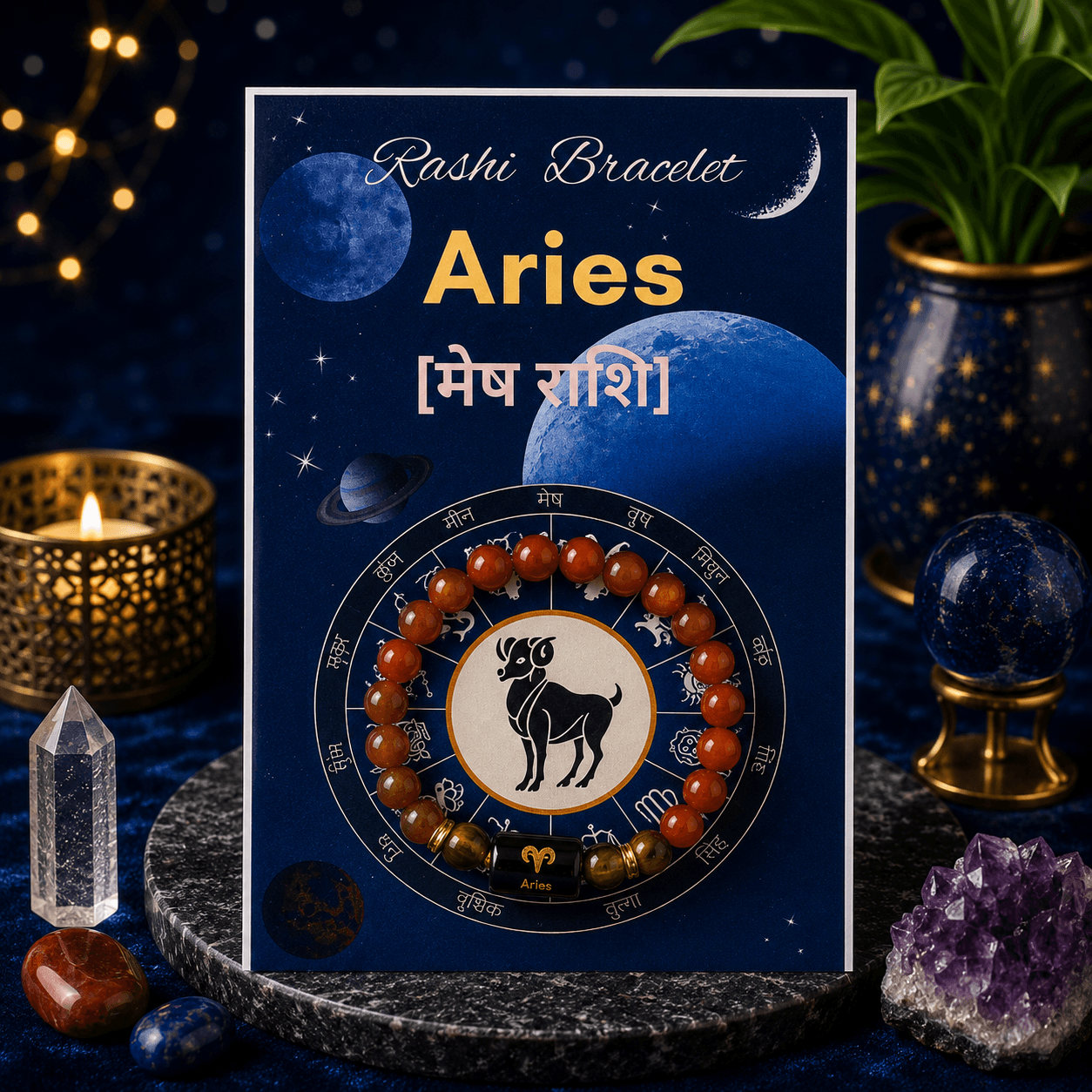 Aries Zodiac Crystal Bracelet