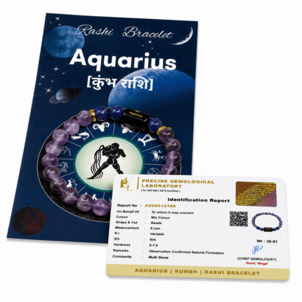 Aquarius Zodiac Sign Bracelet (Kumbh Rashi) | Lucky Crystal Bracelet for Innovation, Wisdom, Success & Positive Energy