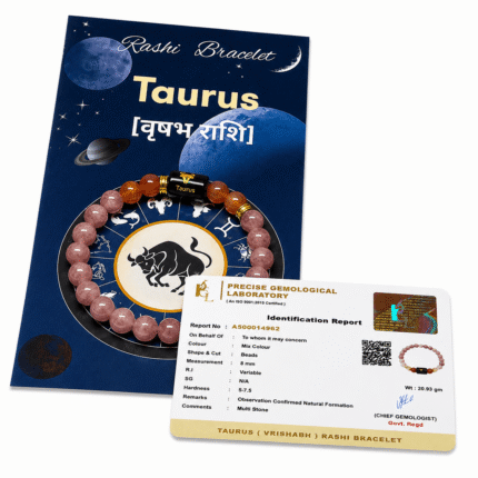 Taurus Zodiac Sign Bracelet (Vrishabh Rashi) | Lucky Crystal Bracelet for Stability, Prosperity, Love & Positive Energy
