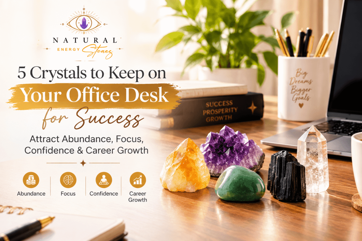5 Crystals to Keep on Your Office Desk for Success: Attract Abundance, Focus, Confidence & Career Growth