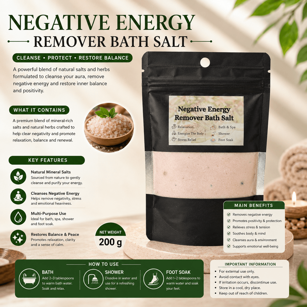 Negative Energy Remover Bath Salt