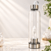 Natural crystal water bottle with crystal point in glass bottle Natural crystal water bottle with crystal point in glass bottle
