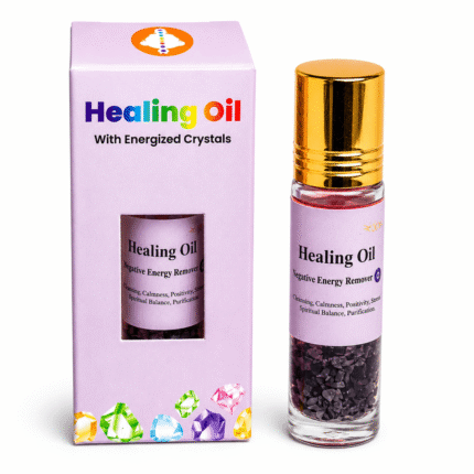 Negative Energy Remover Healing Oil with Black Tourmaline & Moonstone | Crystal Infused Cleansing & Protection Oil