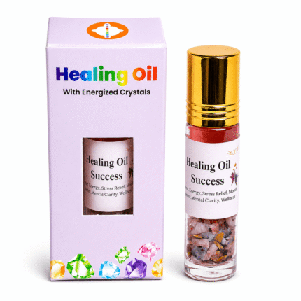 Success Healing Oil with Energized Crystals – Tiger Eye, Clear Quartz & Citrine