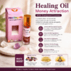 Money Attraction Healing Oil with Energized Crystals – Pyrite, Green Aventurine, Tiger Eye, Citrine, Clear Quartz & Carnelian