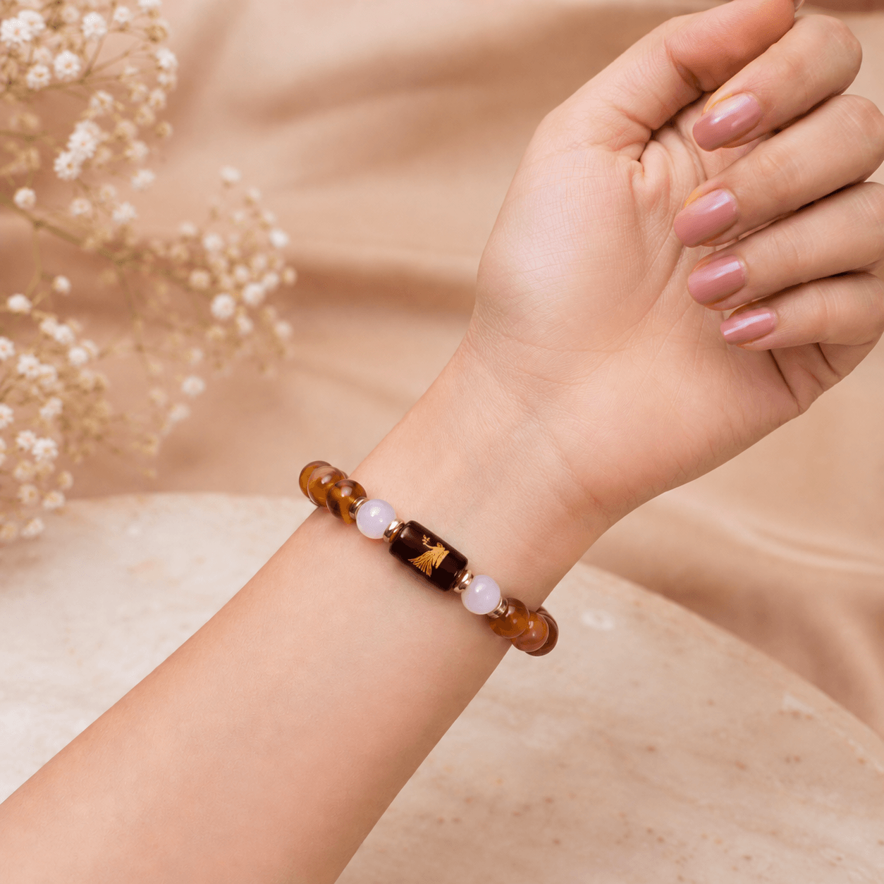 Virgo Zodiac Bracelet (कन्या राशि) – Natural Carnelian & Milky Quartz Crystal Bracelet Virgo Zodiac Bracelet (कन्या राशि) – Natural Carnelian & Milky Quartz Crystal Bracelet